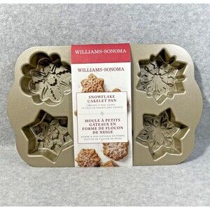 Williams Sonoma Nordicware Snowflake Cakelet Pan NEW 6 Mini Cakes Frozen Cupcake